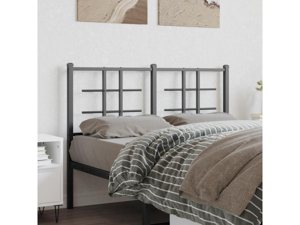 Black metal headboard 120 cm RAOQ85540