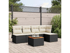 6-piece garden furniture set with cushions, black woven resin CNEW93216