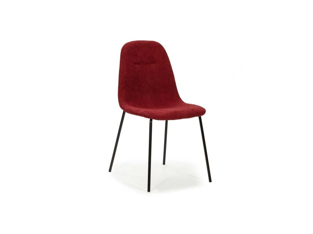 Set of four chairs, red fabric/metal - Dormeva PUOH10648