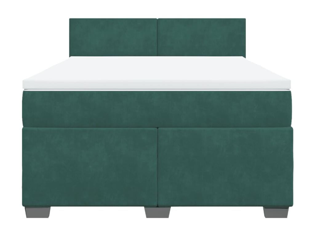 Lysvia bed base and mattress, Dark Green 140x200cm Velvet QAIA67831