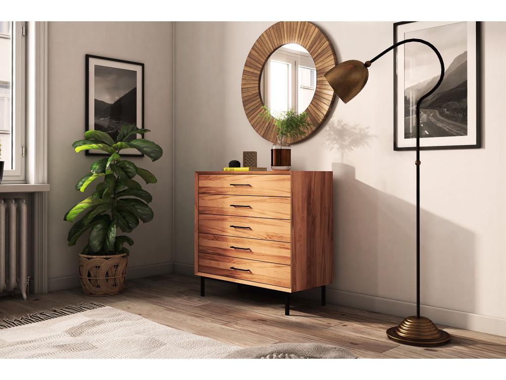 Chest of drawers in solid heartwood beech with natural oil finish NRYU27003