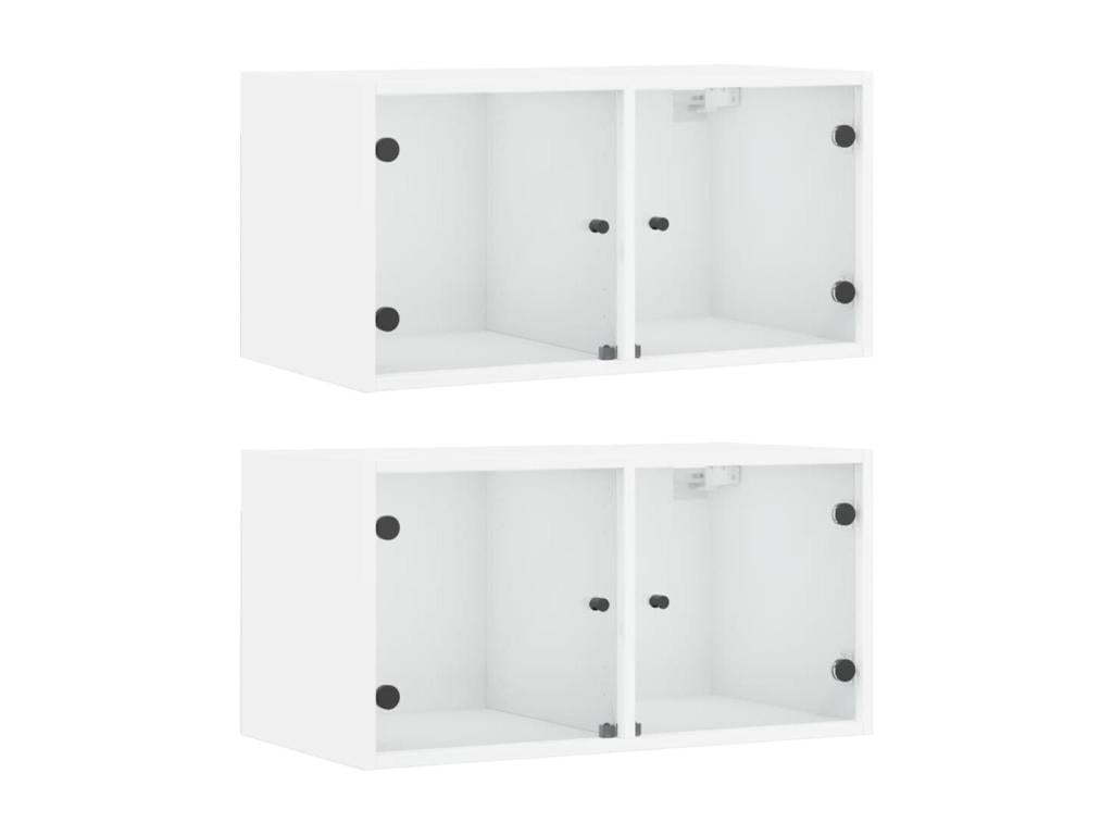 Wall cabinets with glass doors, 2 pcs, white, 68.5x37x35 cm, LFTD04788