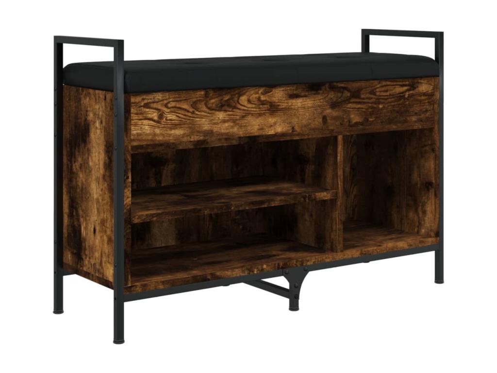 Smoked oak shoe bench 85.5x32x57.5 engineered wood RMAL72933