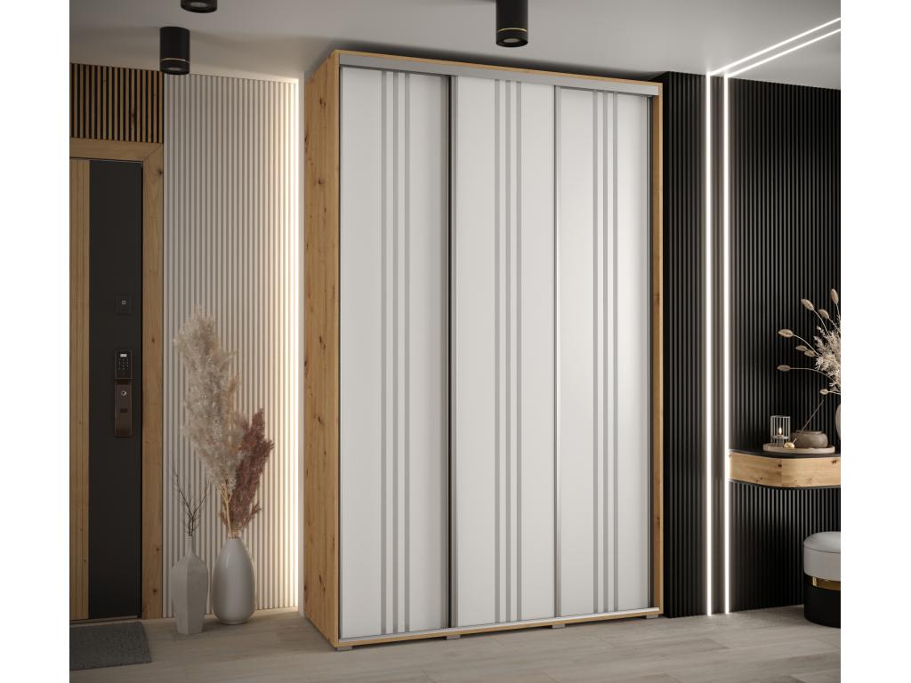 Dormeva 6 Sliding Door Wardrobe 235.2/150/45 3 Doors Dormeva/White/Silver SBPC97803