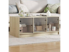 Lysvia oak coffee table with glass doors, 102x50x42 cm, JIDF60812