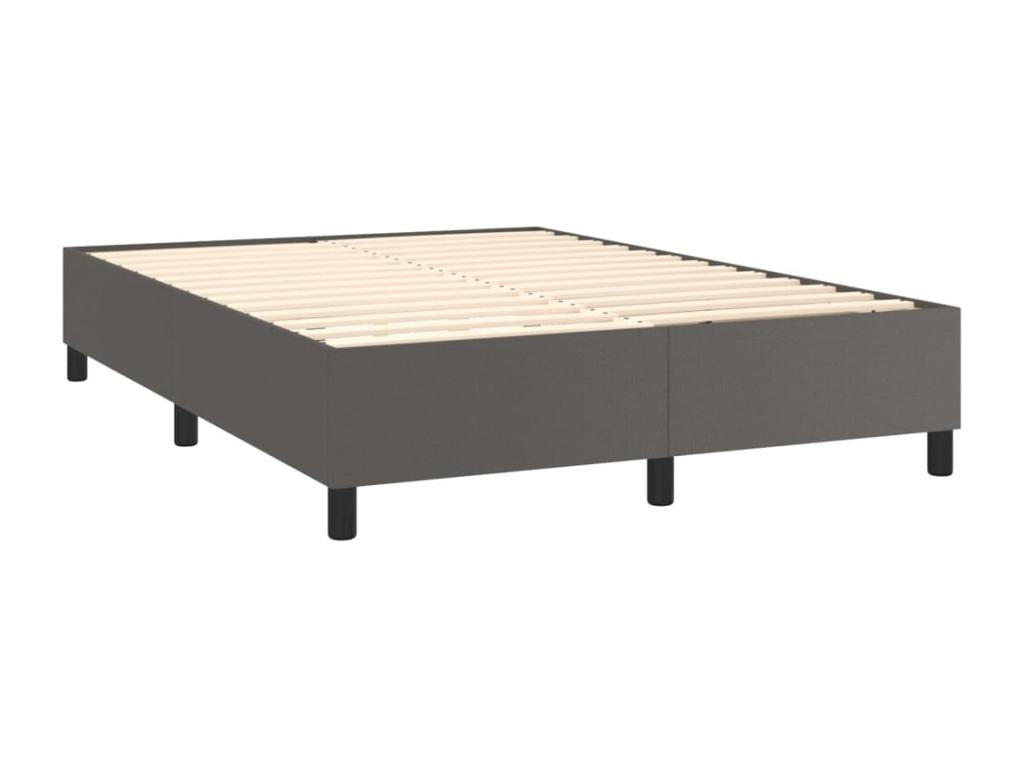 Lysvia bed base, grey, 140x190 cm, faux leather, PYLN15745