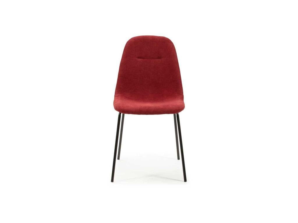 Set of four chairs, red fabric/metal - Dormeva PUOH10648