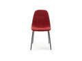 Set of four chairs, red fabric/metal - Dormeva PUOH10648